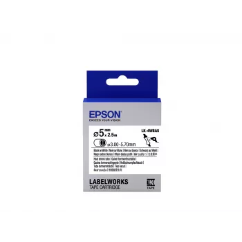 Epson Label Cartridge Heat Shrink Tube (HST) LK-4WBA5 Juoda/White D5mm (2.5m)