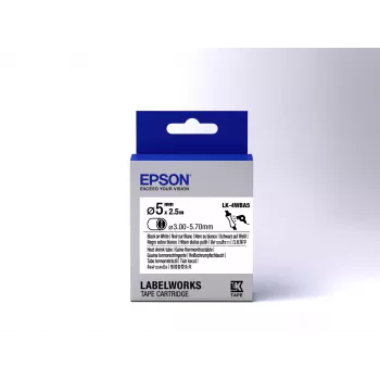 Epson Label Cartridge Heat Shrink Tube (HST) LK-4WBA5 Juoda/White D5mm (2.5m)