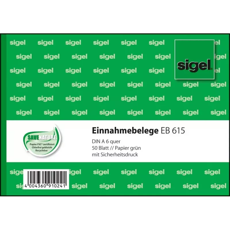Verslo forma Sigel EB615 žalia A6 50 lapų