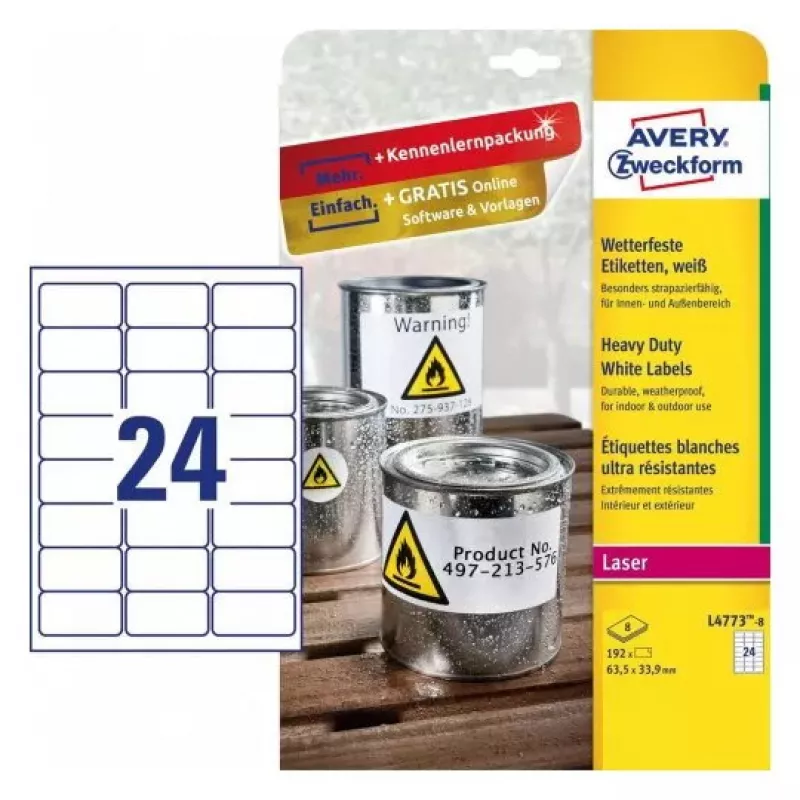 Lipni spausdintuvo etiketė Avery L4773-8