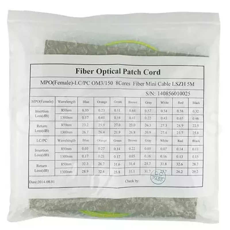MPO-4xLC vienmodis komutacinis kabelis BlueOptics CBL-MPO12-4LC-SMF-2M 2m G.657.A1