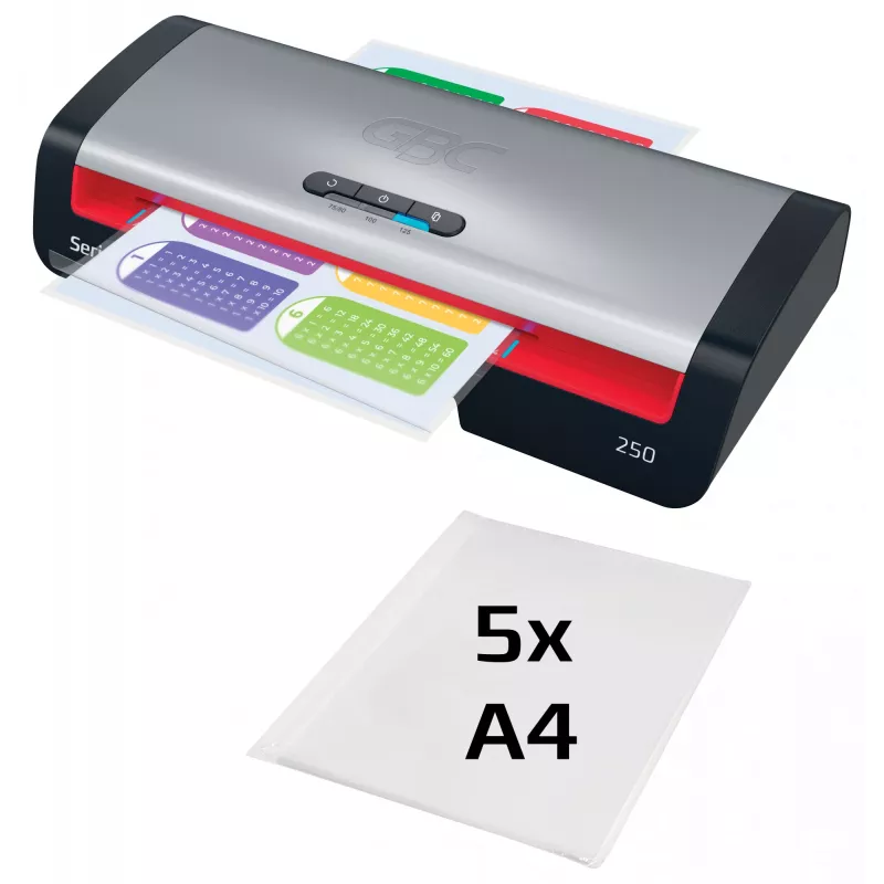 GBC 250 Office A4 Laminatorius, 24 cm, Karštasis laminatorius, 500 mm/min, 0,5 mm, A4, 100 µm