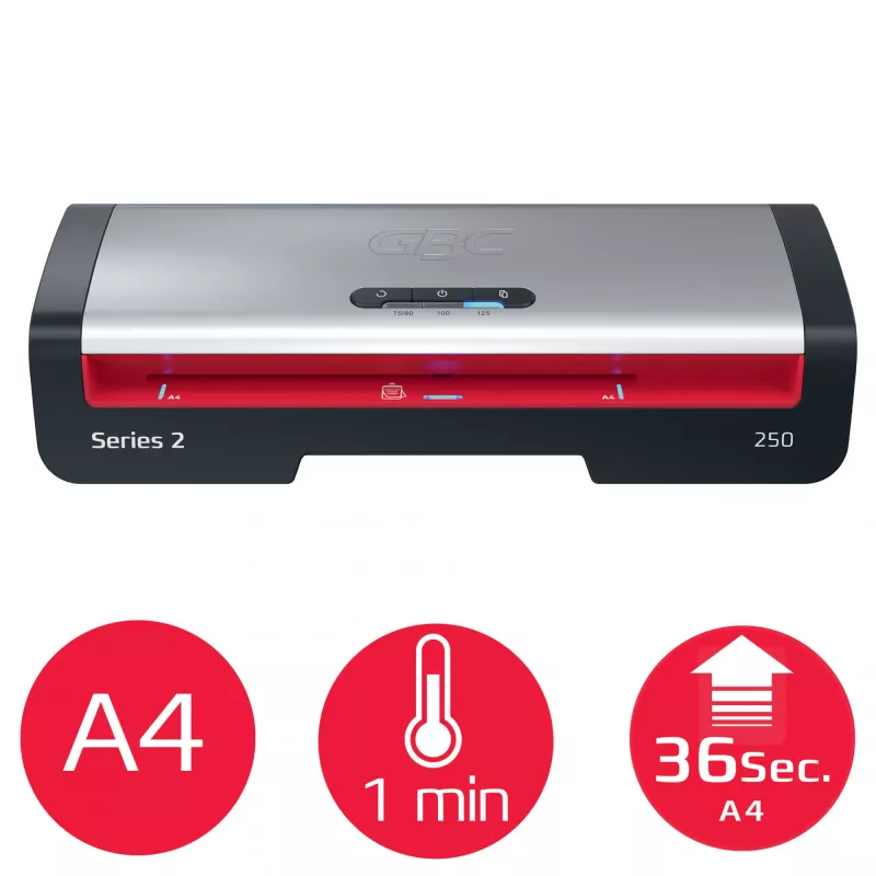 GBC 250 Office A4 Laminatorius, 24 cm, Karštasis laminatorius, 500 mm/min, 0,5 mm, A4, 100 µm