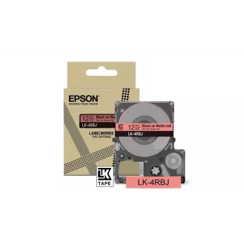Etikečių juosta Epson LK-4RBJ juoda raudona termotransferinė 1,2 cm