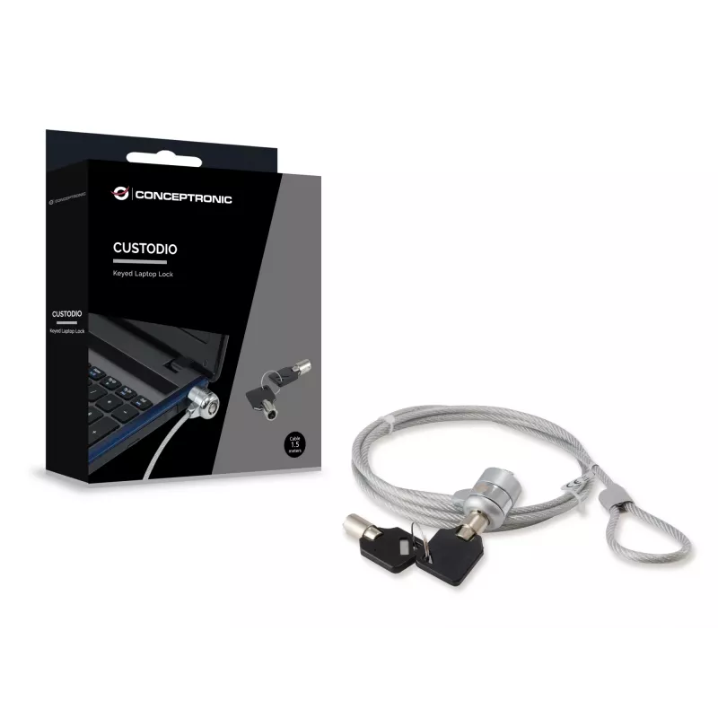 Conceptronic CNBSLOCK15 kabelio užraktas sidabrinis 1,5 m
