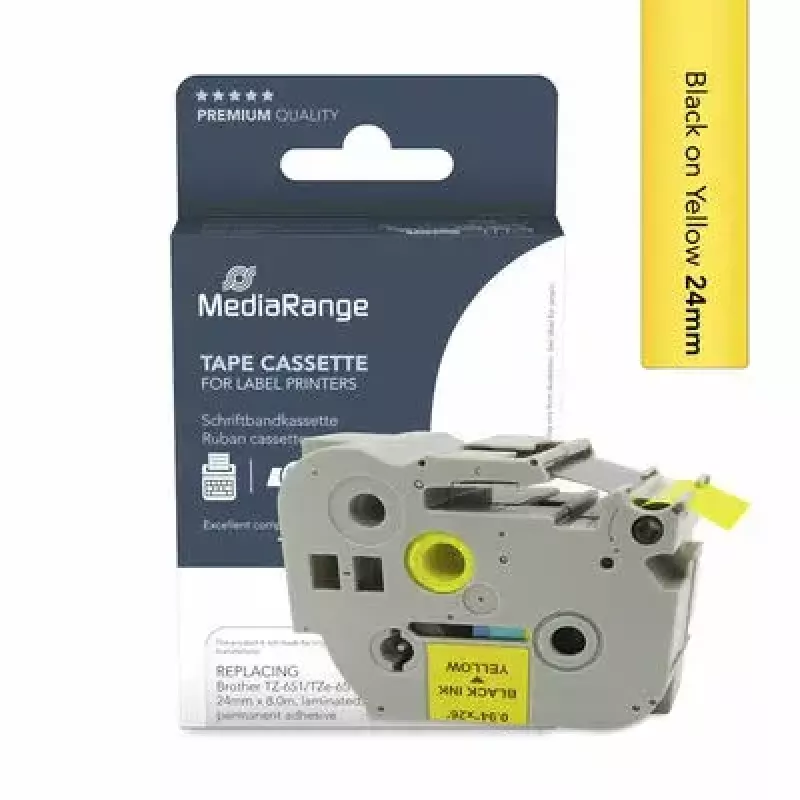 Spausdintuvo juostelė MediaRange MRBTZ651 juoda 2.4 cm 8 m