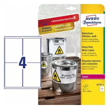 Lipnios spausdintuvo etiketės Avery L4774-8