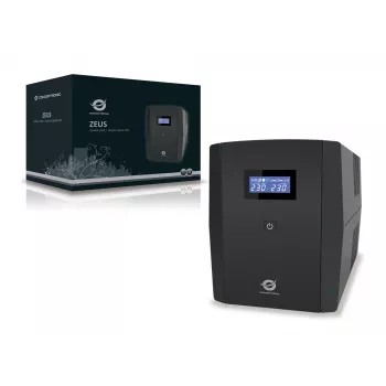 Conceptronic ZEUS 1200VA 720W UPS, IEC + schuko lizdas, Line-Interactive, 1,2 kVA, 720 W, 220 V, 240 V, 220 V
