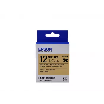 Epson Label Cartridge Satin Ribbon LK-4KBK Juoda/Gold 12mm (5m)