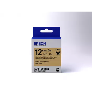 Epson Label Cartridge Satin Ribbon LK-4KBK Juoda/Gold 12mm (5m)