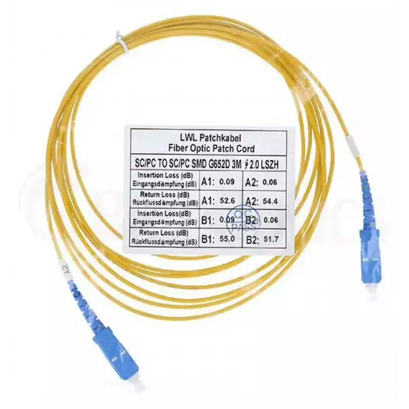 Šviesolaidinis kabelis BlueOptics SFP2222BU2MK SC G.657.A1 2 m oranžinis
