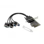 Konceptronic 4 prievadų DB9 RS232 nuoseklioji PCIe kortelė, PCIe, RS-232, PCIe 2.0, RS-232, juoda, Kinija