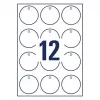 Nelipnios etiketės Avery T2004-10 120 vnt. Baltos Apvalios 6 cm