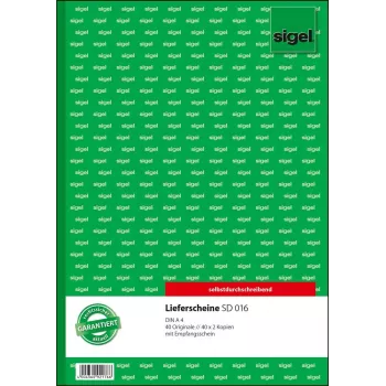 Rašomasis bloknotas Sigel SD016 A4 40 lapų Žalias Baltas