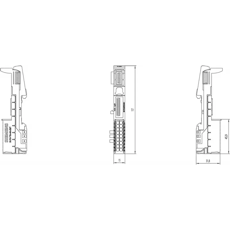 Elektrinis gnybtas Siemens 6ES7193-6BP00-0BA1, daugiaspalvis, 49 g, 1 vnt.