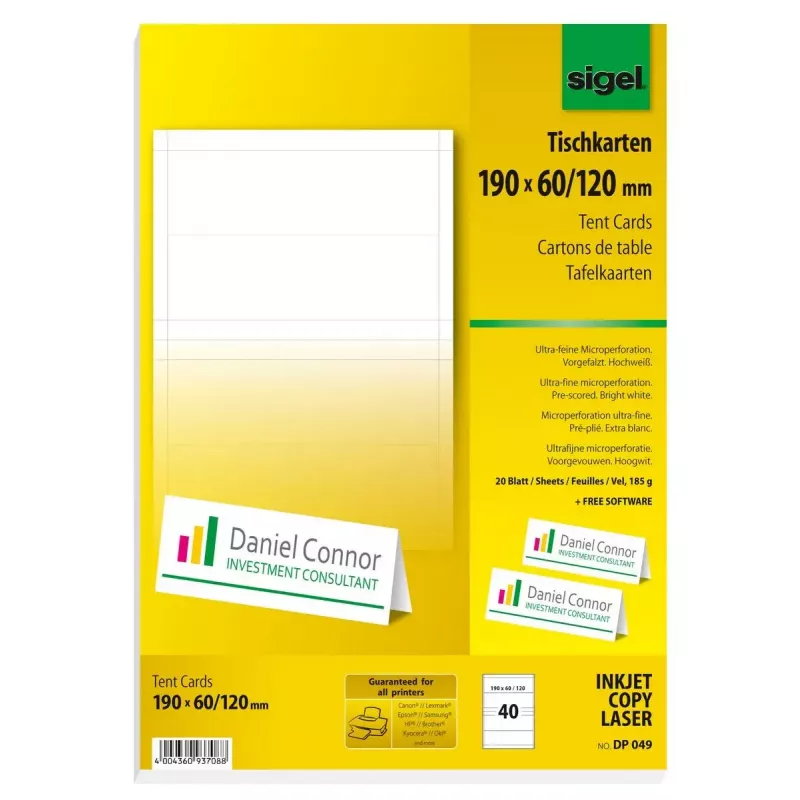 Nelipnios spausdintuvo etiketės Sigel DP049