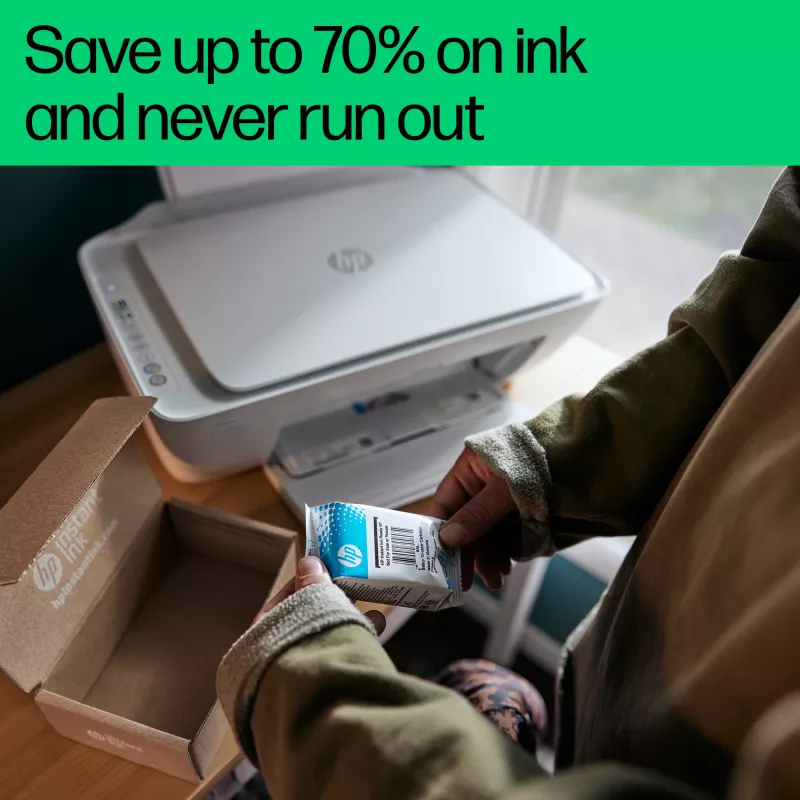 HP DeskJet 2821e belaidis daugiafunkcis spalvotas spausdintuvas, Instant Ink; kopijuoklis, skaitytuvas