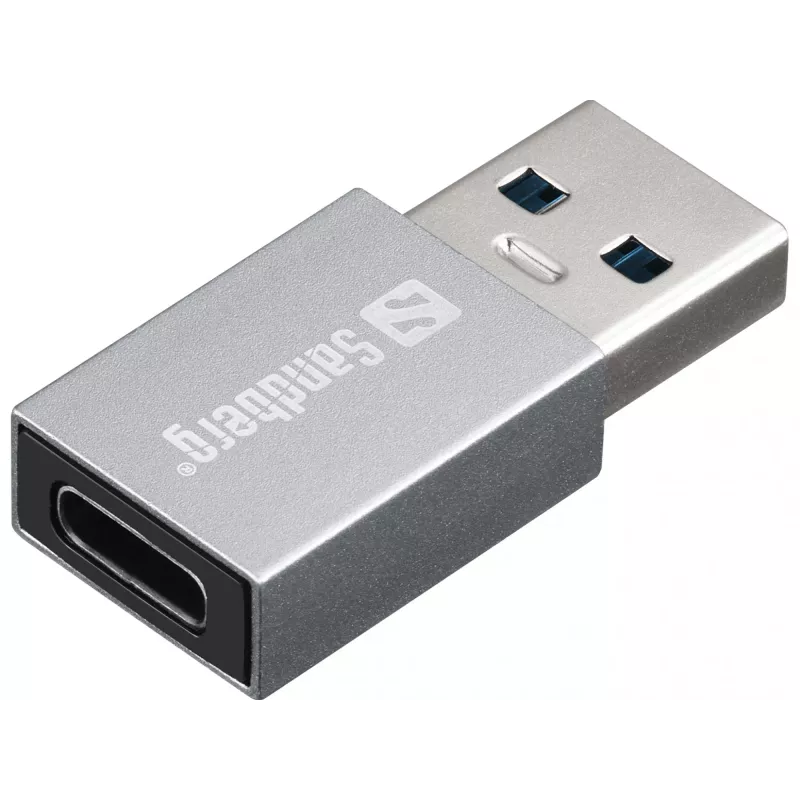 Sandberg USB-A į USB-C adapteris, USB-A, USB-C, Aliuminis