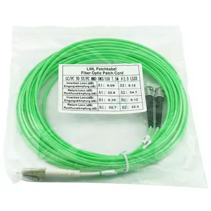 Šviesolaidinis kabelis BlueOptics SFP3133GU2MK LC ST OM5 2 m Laimo spalvos