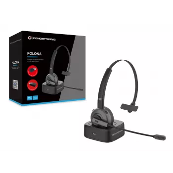 Conceptronic POLONA belaidės Bluetooth ausinės su įkrovimo stotele ir Bluetooth USB garso adapteriu