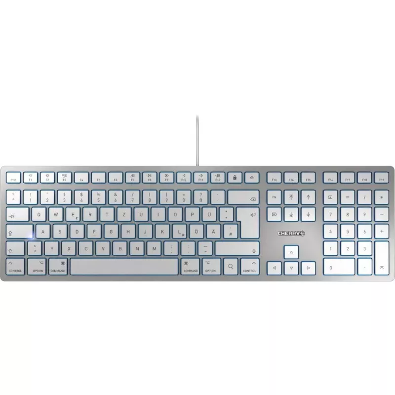 CHERRY KC 6000 plonas FOR MAC klaviatūra Office USB QWERTY US English sidabrinė