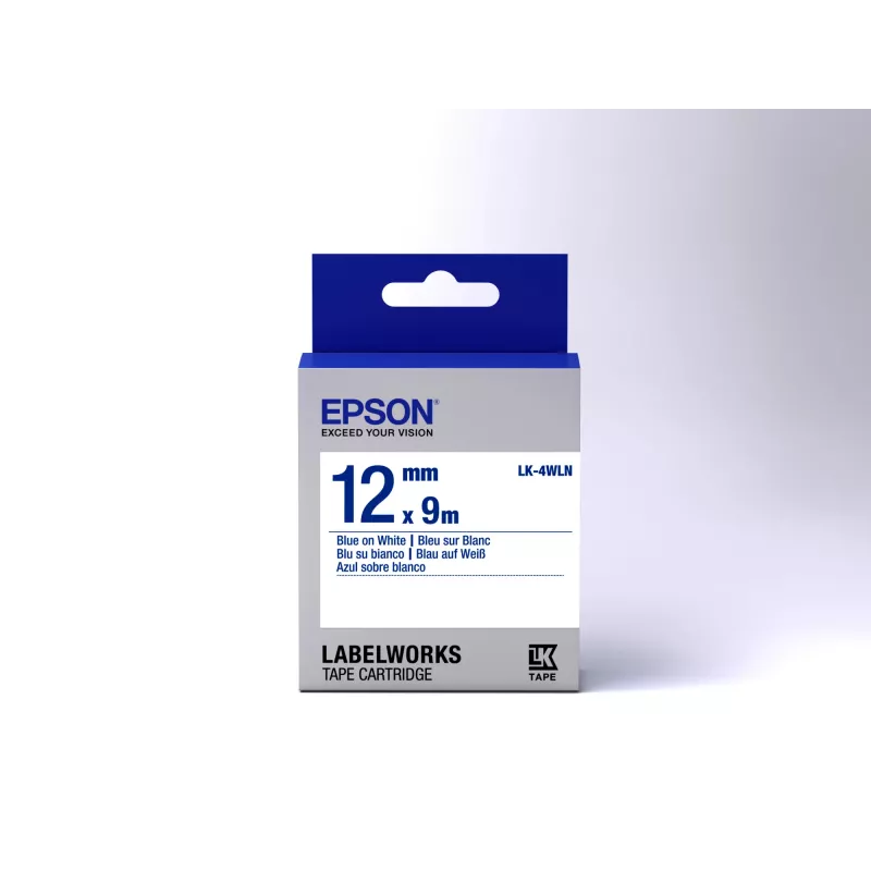 Epson etikečių kasetė, standartinė LK-4WLN, mėlyna/baltas, 12 mm (9 m)