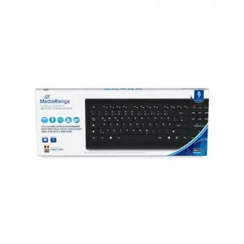 MediaRange MROS101-BE klaviatūra Namų USB AZERTY belgiška juoda pilno dydžio 107 klavišai