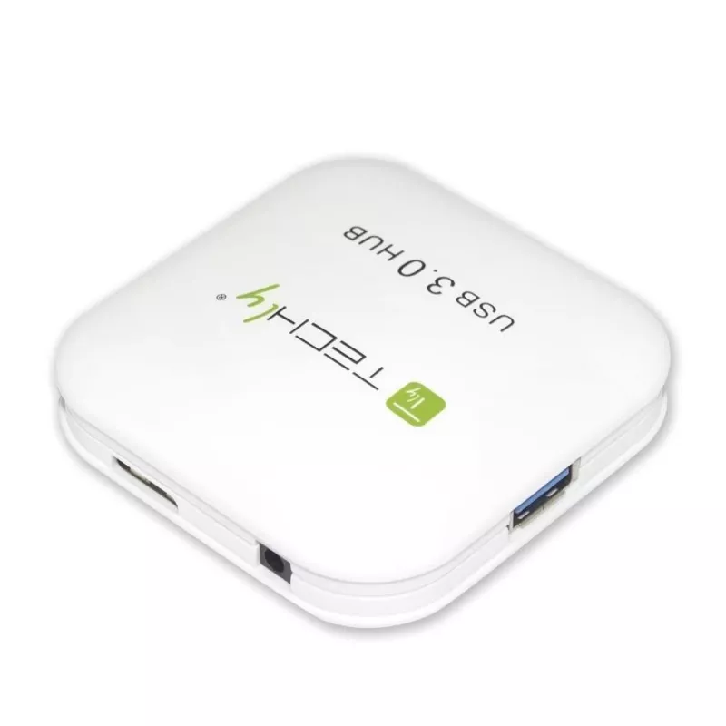 Techly USB 3.0 Super Speed Hub 4 prievadai, baltas, IUSB3-HUB4-WH, USB 3.2 Gen 1 (3.1 Gen 1) Type-A, 5000 Mbit/s, baltas, 0,8 m, CE, RoHS, USB 2.0 USB 1.1