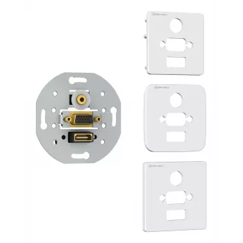 Kištukinis lizdas HDMI VGA 3.5mm Kindermann 7456000586