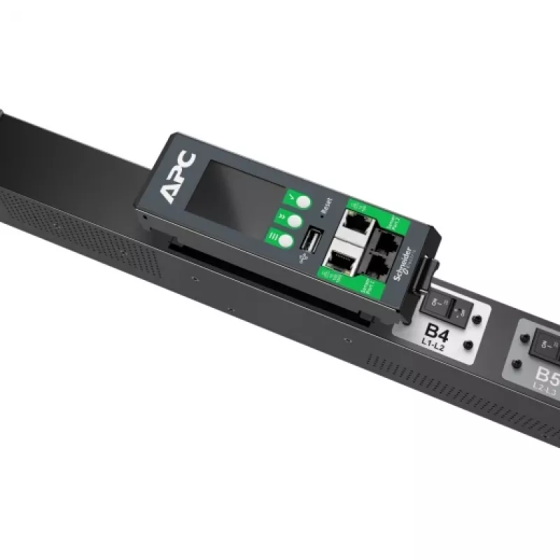 APC NetShelter Rack PDU Advanced, matuojami lizdai, 3 fazės, 22,1 kW 400 V 32 A arba 17,3 kW 415 V 30 A, 48 lizdai, IEC309