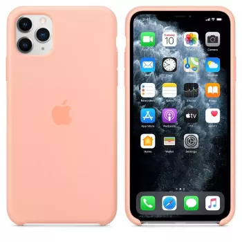 Silikoninis dėklas Apple iPhone 11 Pro Max greipfrutų spalvos
