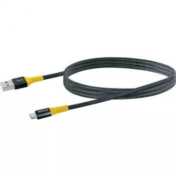 USB laidas Schwaiger WKUM10 511 1,2m USB A Micro-USB B juoda geltona