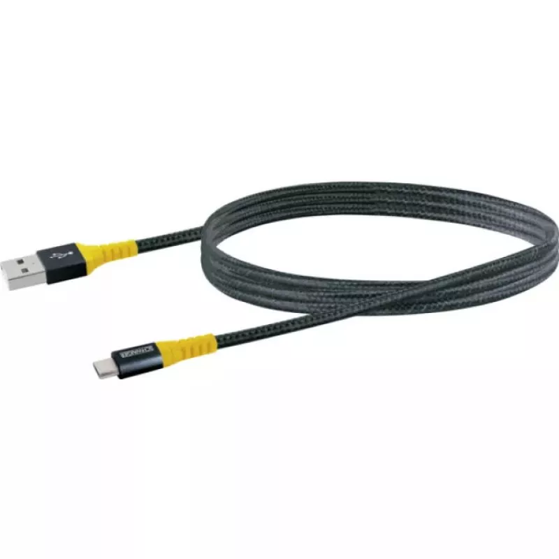 USB laidas Schwaiger WKUM10 511 1,2m USB A Micro-USB B juoda geltona