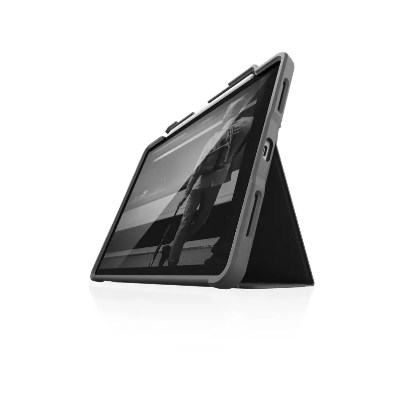 Dėklas-knygutė STM Dux Plus, skirtas iPad Air 4-os kartos (27,7 cm), juodas