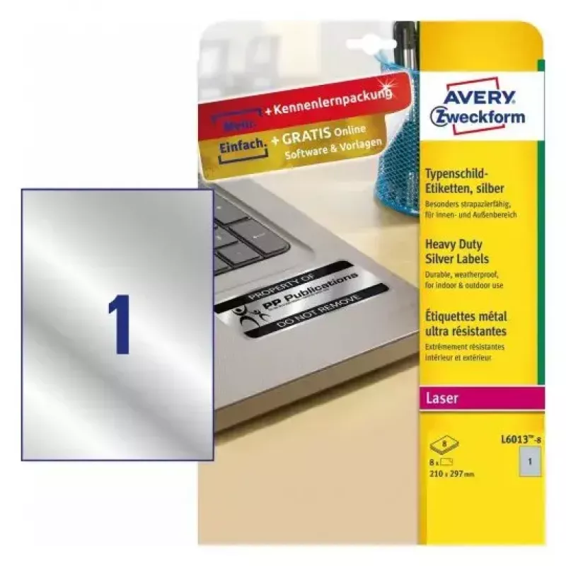 Lipnios spausdintuvo etiketės Avery L6013-8
