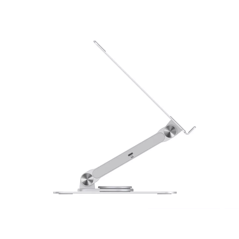 Conceptronic DONN27G, Nešiojamojo kompiuterio stovas, Sidabrinis, Aliuminis, 360°, USB 3.2 Gen 1 (3.1 Gen 1) Type-C, 5000 Mbit/s
