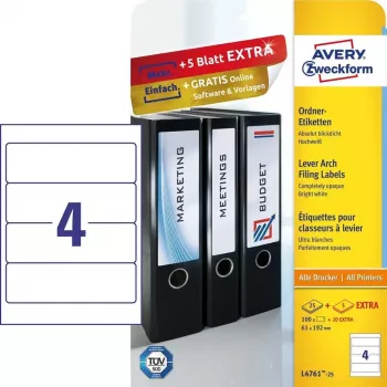 Lipnioji etiketė Avery L4761-25 Suapvalintas stačiakampis