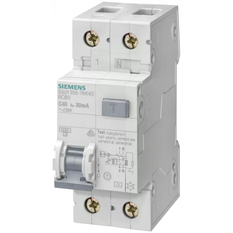 „Siemens 5SU1356-6KK16“ grandinės pertraukiklis, nuotėkio srovės įtaisas, A tipas, 1