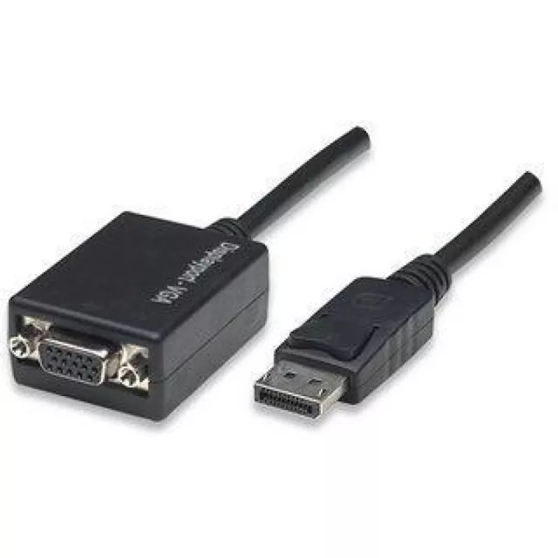 Techly DisplayPort DP į VGA adapteris M F IADAP DSP-250, 0,07 m, DisplayPort, 2 x VGA (D-Sub), kištukas, lizdas, 1920 x 1200 pikselių