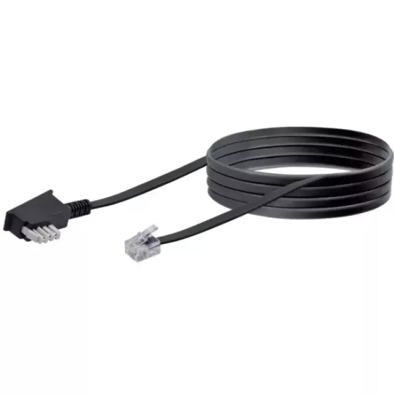 Kabelis RJ-11 Schwaiger 10 m TAE-N juodas