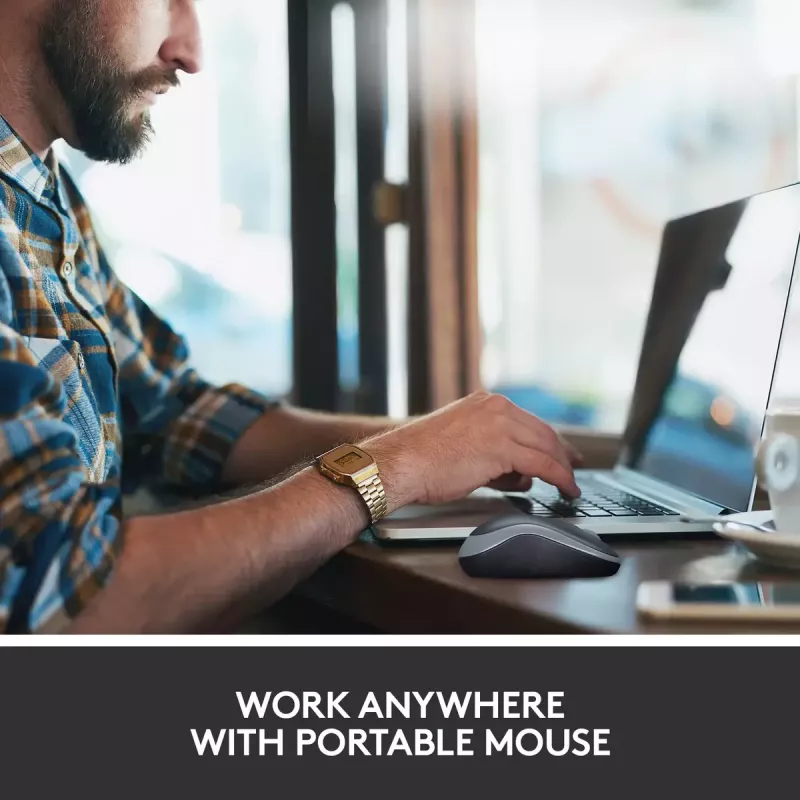 „Logitech M185 Swift“ belaidė pelė, pilka