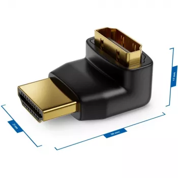 Techly HDMI adapteris M / F kampinis L IADAP HDMI-L, HDMI, HDMI, juodas