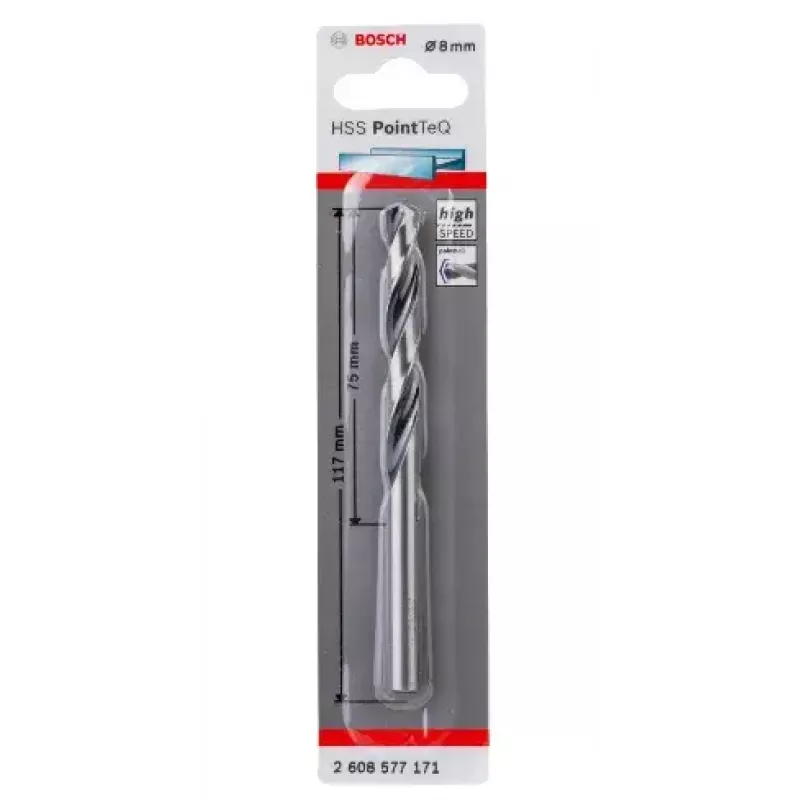 Sraigtinis grąžtas Bosch HSS PointTeQ 8 mm