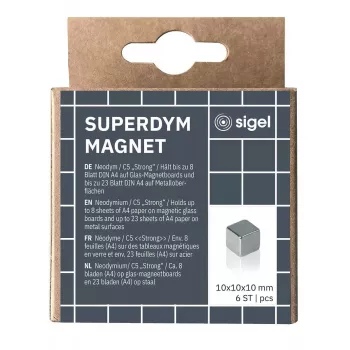 Sigel BA192 rankdarbių magnetas Kubas Neodimis Sidabrinis 10 mm