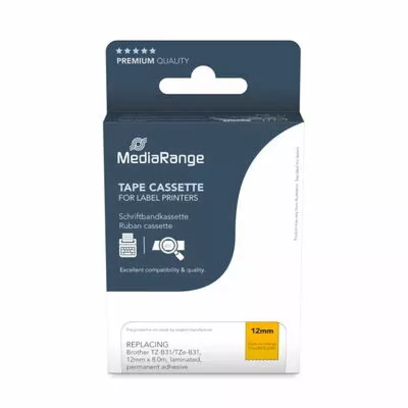 Spausdintuvo juostelė MediaRange MRBTZB31 Juoda 1.2 cm x 8 m