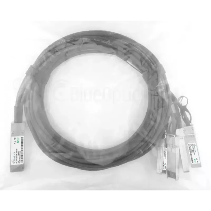 BlueOptics QSFP-4SFP10G-CU5M-HU-BL InfiniBand šviesolaidinis kabelis 5m 4xSFP+ kištukas/kištukas