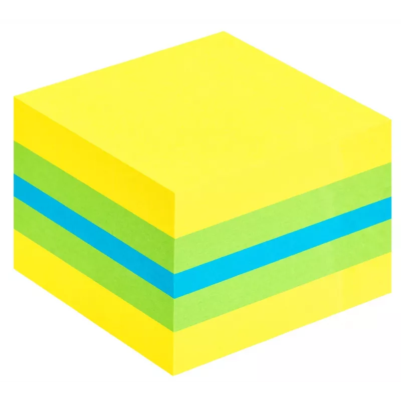 3M Post-it 2051L lipnūs lapeliai Kvadratiniai Mėlyni, Žali, Turkio, Geltoni 400 lapelių Lipnūs