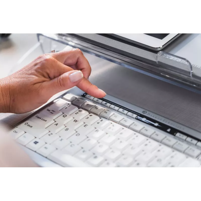 BakkerElkhuizen S-board 840 UK Qwerty, Tenkeyless (80 - 87%), Laidinis, USB, Žirklinis klavišų jungiklis, QWERTY, Šviesiai pilka, Balta