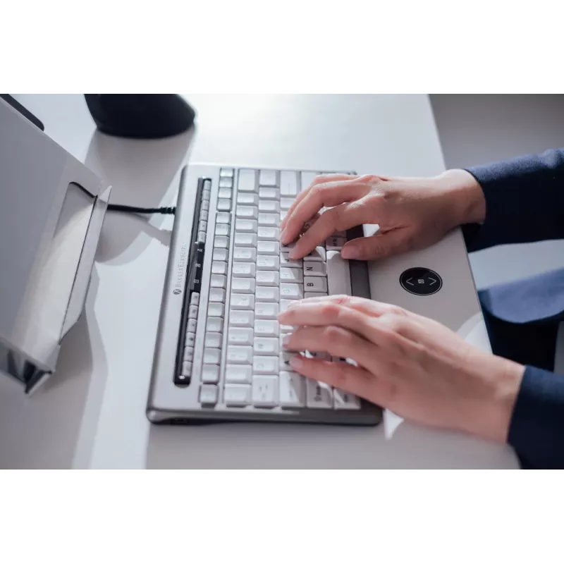 BakkerElkhuizen S-board 840 UK Qwerty, Tenkeyless (80 - 87%), Laidinis, USB, Žirklinis klavišų jungiklis, QWERTY, Šviesiai pilka, Balta