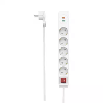 Hama 00223186 maitinimo ilgintuvas 1,4 m 5 kintamosios srovės lizdai (-ų) Vidinis Baltas